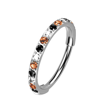 Titanium Micro Gem Hinged Nose Hoop 8mm
