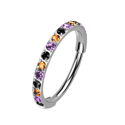 Titanium Micro Gem Hinged Nose Hoop 8mm