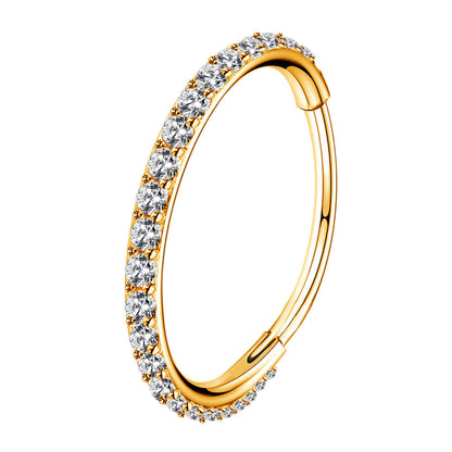 Titanium Micro Gem Hinged Nose Hoop 8mm