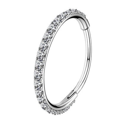 Titanium Micro Gem Hinged Nose Hoop 8mm
